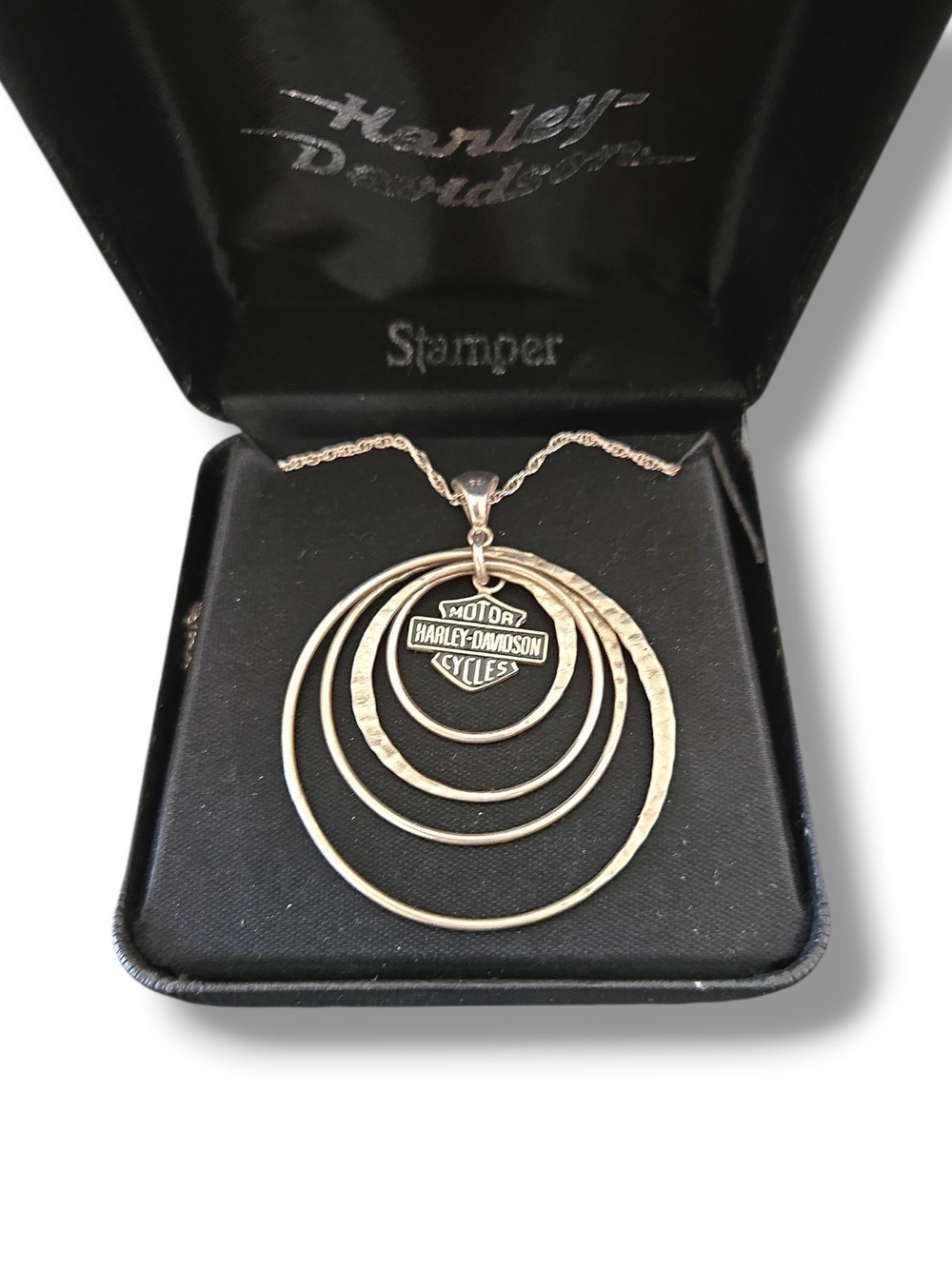 vintage  Stamper Harley-Davidson Sterling Silver Pendant Necklace